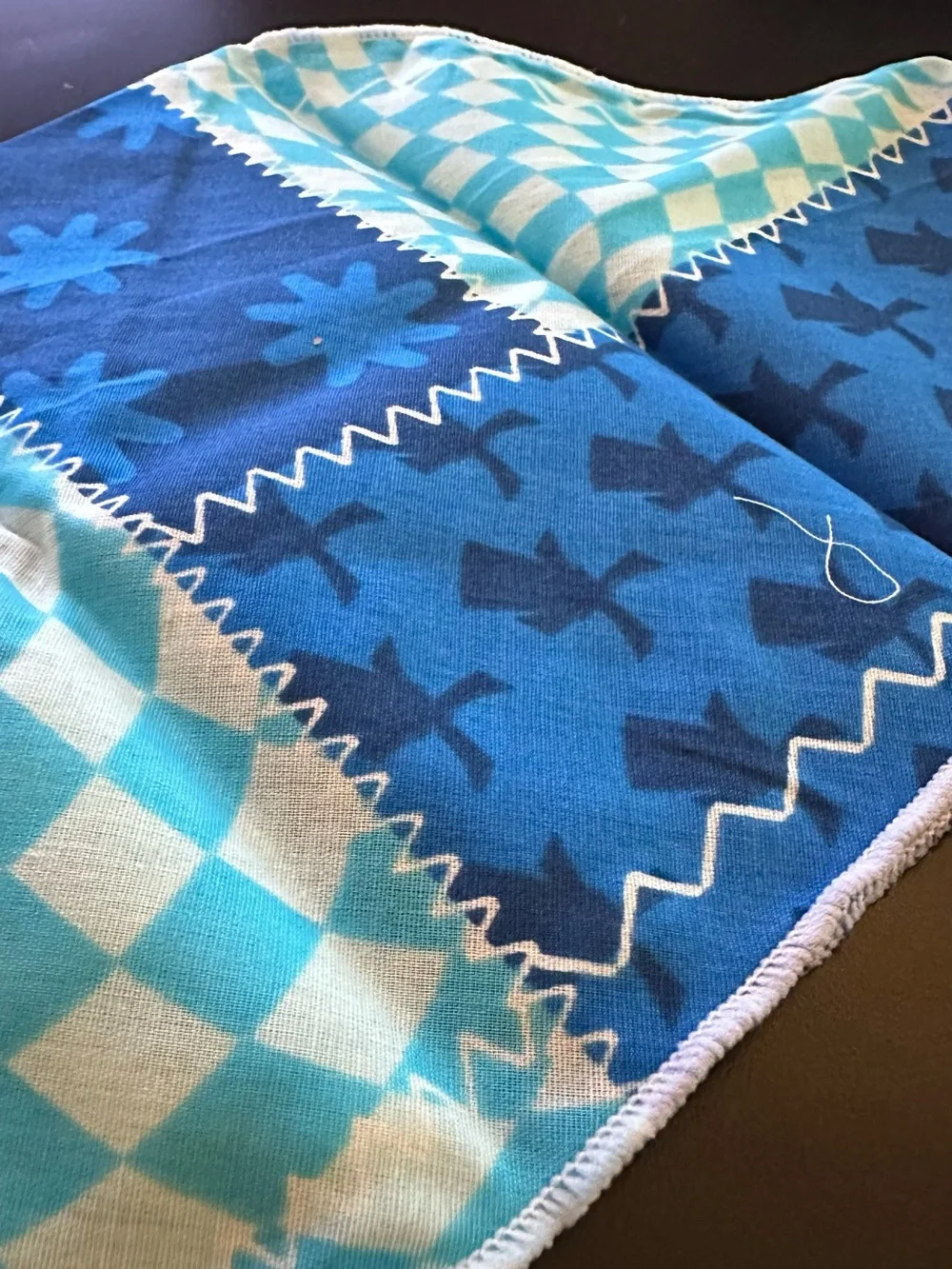 Dutch Bros Mystery Dog Bandana Blue Patchwork